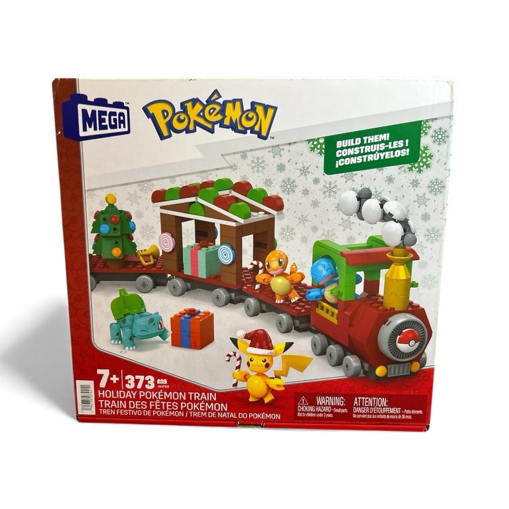 MEGA Pokemon Holiday Train Action Figure Building Block Toys - 373 Pieces - Gift